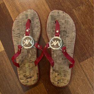 MICHAEL Michael Kors Red Cork Sandals - Size 6